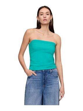 Gap Green Blue Convertible Cropped Tube Top w/ Removable Straps Size Medium NEW